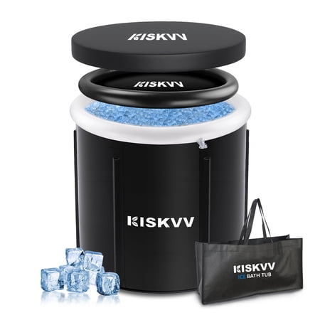 KISKVV Portable Inflatable Ice Bath Tub, 33.5 x 30 inches, for Athletes Recovery