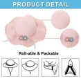 thumbnail image 4 of Harhinhe 56-58 cm circunferencia del sombrero sombrero de paja para mujer protector solar de verano sombrero de paja de ala grande sombrero para el sol sombrero de paja de flores y conjunto de bolsa, 4 of 5