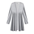thumbnail image 1 of Women's Plus Size 6x Maxi Cardigan Straight Sparkling Silver Night Slinky Womens Comfy Casual Long Flowy Drape Lightweight Duster Sweater Made in USA, 1 of 4