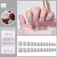 thumbnail image 1 of Polvo para uñas, parches para decoración de uñas, 24 uñas postizas cortas con parches de pegamento gelatinoso, uñas de ataúd, 1 of 2