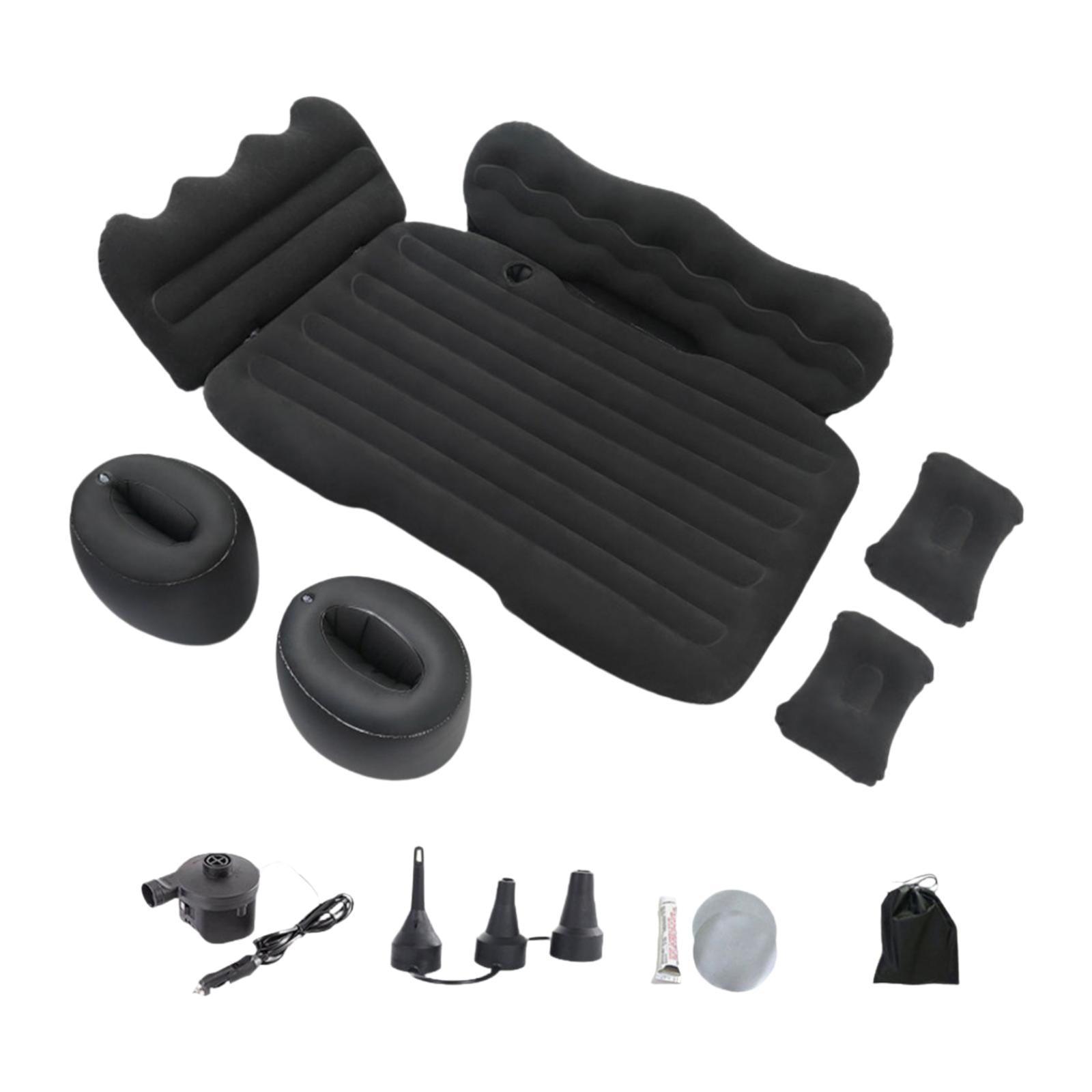 Wswqop Generic Inflatable Car Air Mattress Backseat Sleeping Bed Pillow Automotive Road Black