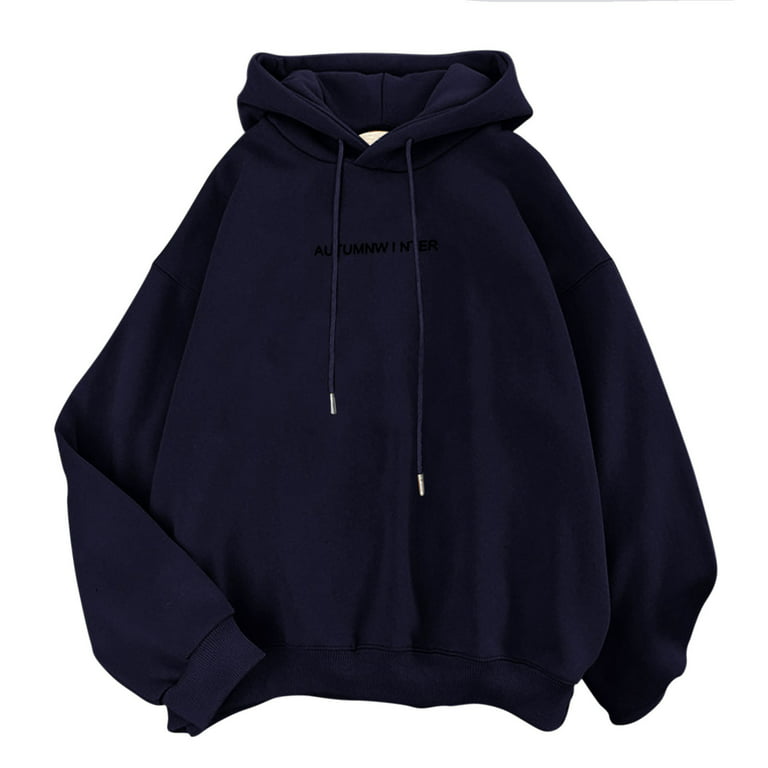 Women's Cute Sweatshirt Kawaii Long Sleeve Hoodie Cotton Pullover Tops For  Teen Girls Clothes Blue XXL Cute Clothes for Teen Girls
