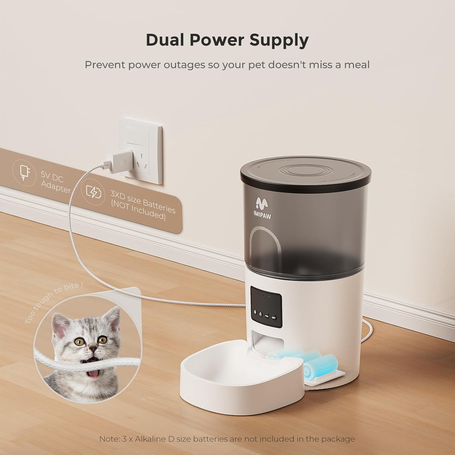 5G WiFi Automatic Cat Feeder and Water Dispenser Combo with App Control, Timed Dry Food Dispenser, 3L Capacity, Triple Filtration for Small Pets