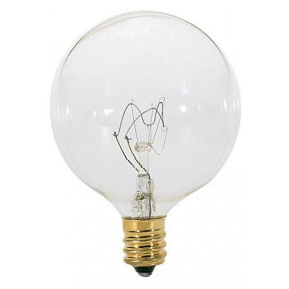Satco S3821 15W G16 0.5 Incandescent & 120V Lamp, Clear