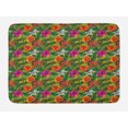 thumbnail image 1 of Orchids Bath Mat, Palm Tree Jungle Leaves Pastel Exotic Forest Nature Foliage Beauty Flora Motif, Plush Bathroom Decor Mat with Non Slip Backing, 29.5" X 17.5", Multicolor, by Ambesonne, 1 of 2