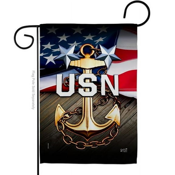 Angeleno Heritage G135341-BO 13 x 18.5 in. USN Garden Flag with Armed Forces Navy Double-Sided Decorative Vertical Flags House Decoration Banner Yard Gift