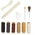 thumbnail image 1 of Set of 16 Bookbinding Tools, SourceTon Bone Folder Creaser Waxed Linen Thread Wood Handle Awl Large-eye Needles for Handmade DIY Bookbinding Crafts and Sewing Supplies, 1 of 9