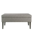 thumbnail image 2 of HomePop Banc de Rangement en Tissu Moderne avec Pieds en Bois Massif Gris, 2 of 9