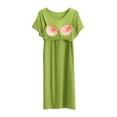 thumbnail image 3 of Besolor Chemises de Nuit Grande Taille pour Femmes Été Confortables à Manches Courtes Col Ras du Cou Vêtements de Nuit Chemises de Sommeil Robe de Nuit, 3 of 5