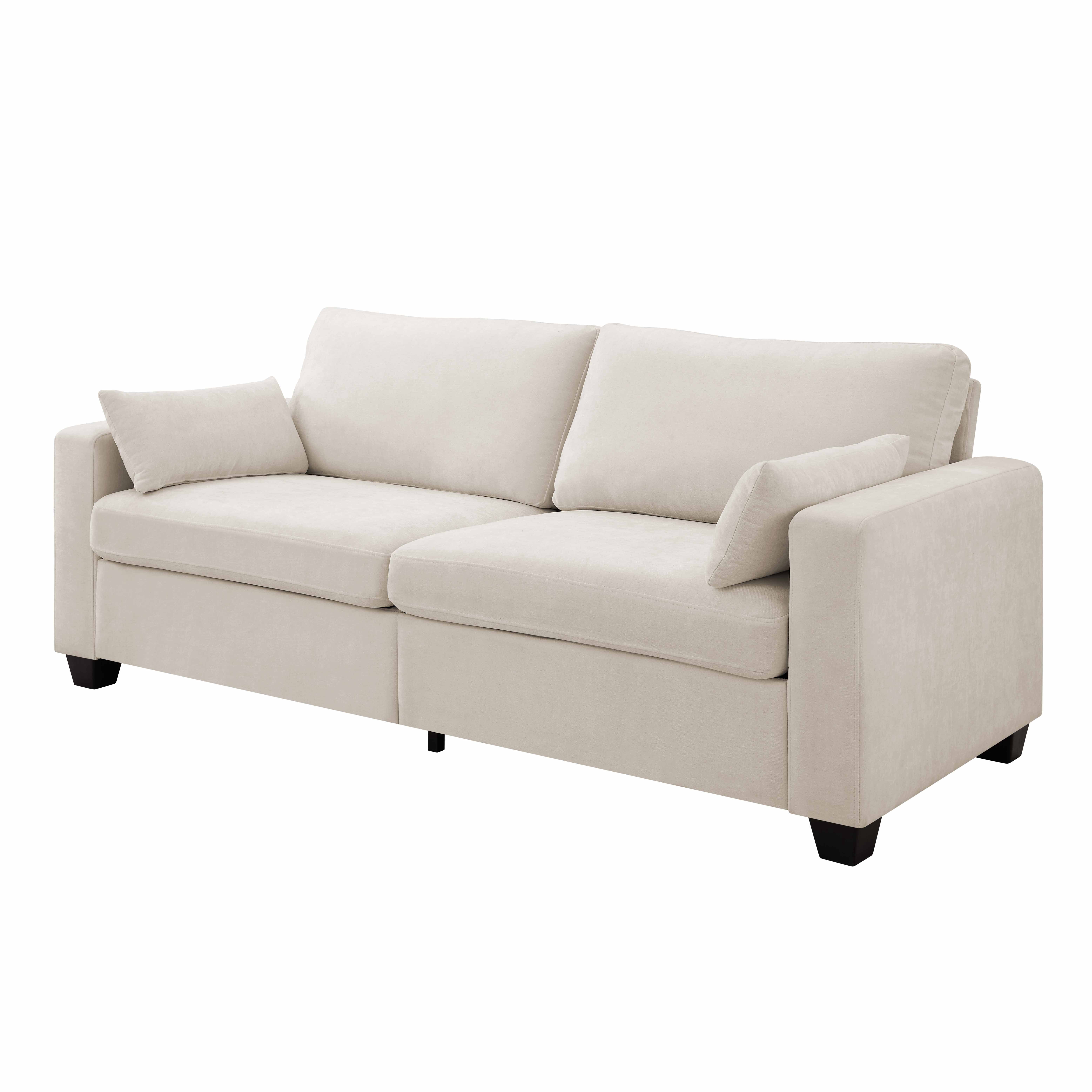 Lunale 79" Loveseat Sofa, Modern Chenille Cloud Couch for Living Room, Apartment, Black