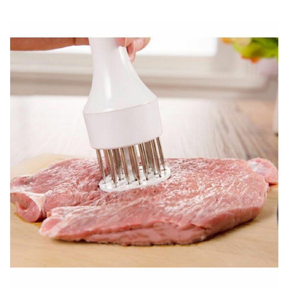 Kitchen Stainless Steel Meat Tenderizer Needle Prong Steak Cooking Barbeque Tool 