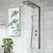 Senlesen Shower Tower Panel System Tower Rainfall Waterfall with Body Massage Mixer Tap