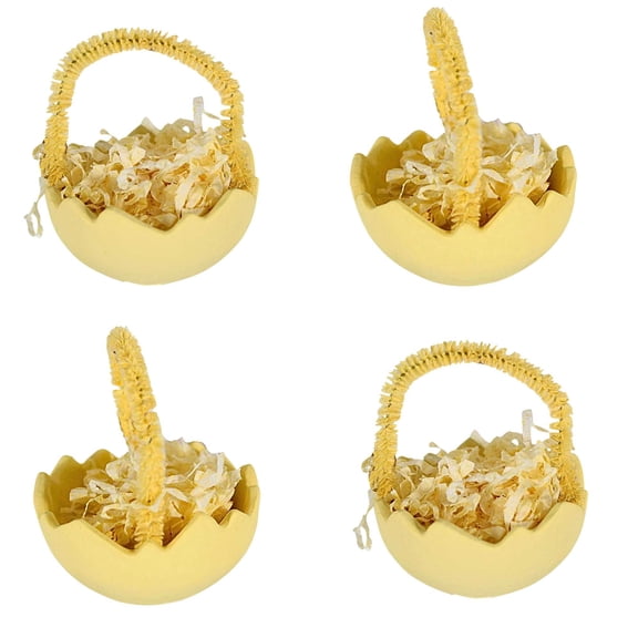 Cracked Egg Ornaments Set/4 - Four Ornaments 2.75 Inch, Resin - Nested Grass Ready To Hang Tl1339y