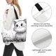 thumbnail image 3 of Balery Cute Cat Meadow Sketch Bolsa Tote Estilo Estético con Cremalleras, Bolsa de Hombro, Bolsa de Compras Grande y Plegable, 3 of 8