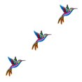 thumbnail image 2 of Wweixi Iron Hummingbird Hanging Home Decor Crafts Ornament Birds Outdoor Blue 3Set, 2 of 6