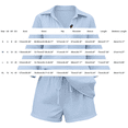 thumbnail image 4 of Women's Summer Linen 2 Piece Set V Neck 3/4 Sleeve Shorts Beach Casual, 4 of 8