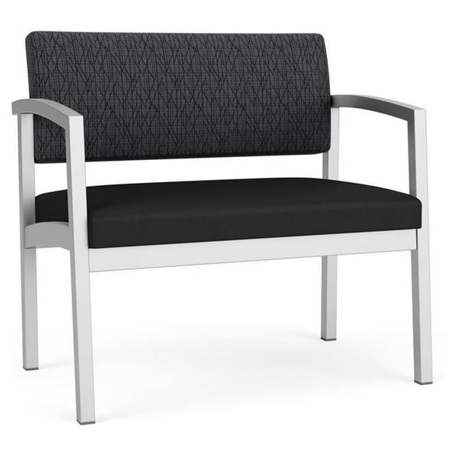 Chaise Bariatrique d'Attente de Réception en Acier Lenox / Acier Argenté / Gris Foncé / Noir