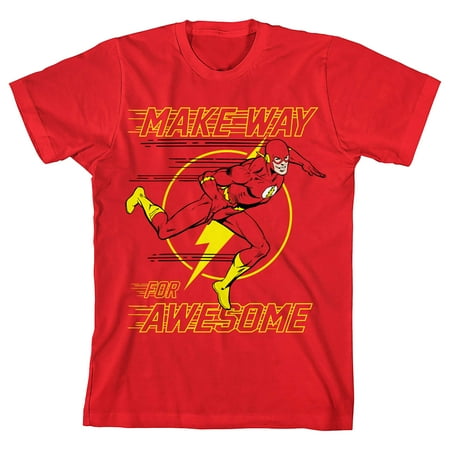 Flash Make Way For Awesome Boy s Red T-shirt-Small