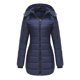 thumbnail image 4 of Gibobby Chaquetas de plumón para mujer, Chamarra de invierno plegable brillante para mujer, ultraligera, de plumón largo, chamarra con cierre completa(Azul,XG), 4 of 5