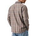 thumbnail image 3 of Wrinkle Free Lightweight Plaid Long Sleeve Button Front Shirt for Men Regular Fit 4 Way Stretch Lapel Collar Easy Outfit Pairing Business Work Fall Shirts M, 3 of 3