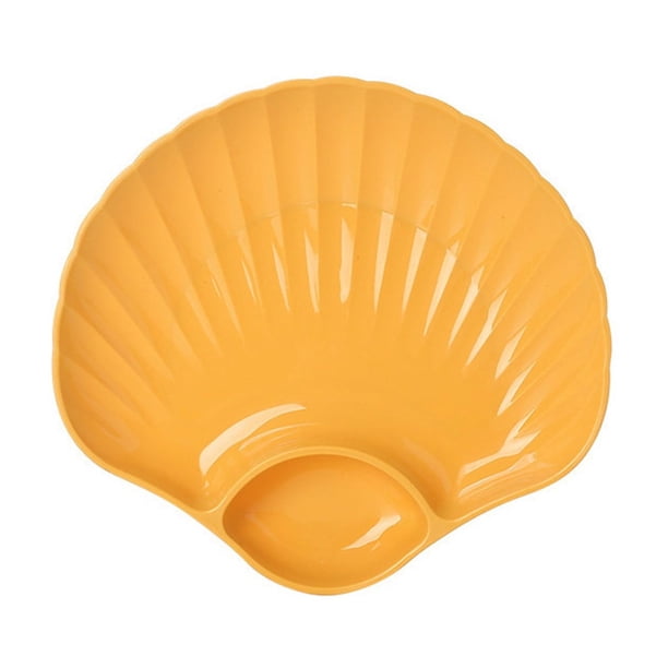Platos llanos de plástico con forma de concha, irrompibles, ligeros y reutilizables. Aptos para lavavajillas y microondas. Medidas: 18 x 19 cm. Ideales para la cocina, camping, comidas al aire libre,