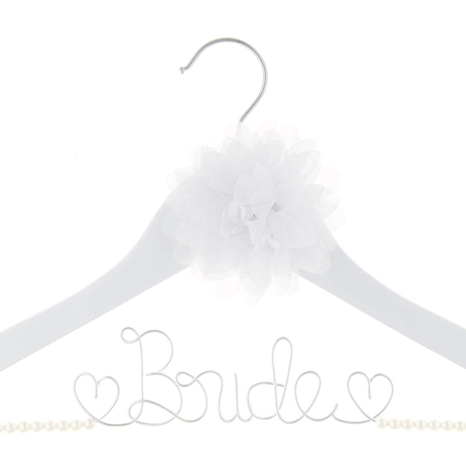 pengkai The Bride Hangers The Wedding Dress Hanging Bride's Wedding Gift Wood Color Silver Thread