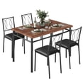 thumbnail image 1 of Space-Saving 5-Piece Dining Table Set for 4 – Farmhouse Style Wood Table with Upholstered Chairs, 1 of 8