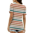 thumbnail image 7 of Daisy Print T-Shirts for Womens V Neck Tee Short Sleeve Tops Loose Fit Tunic Blouses Summer Basic Boho Dressy Cute Tops 2025, 7 of 7