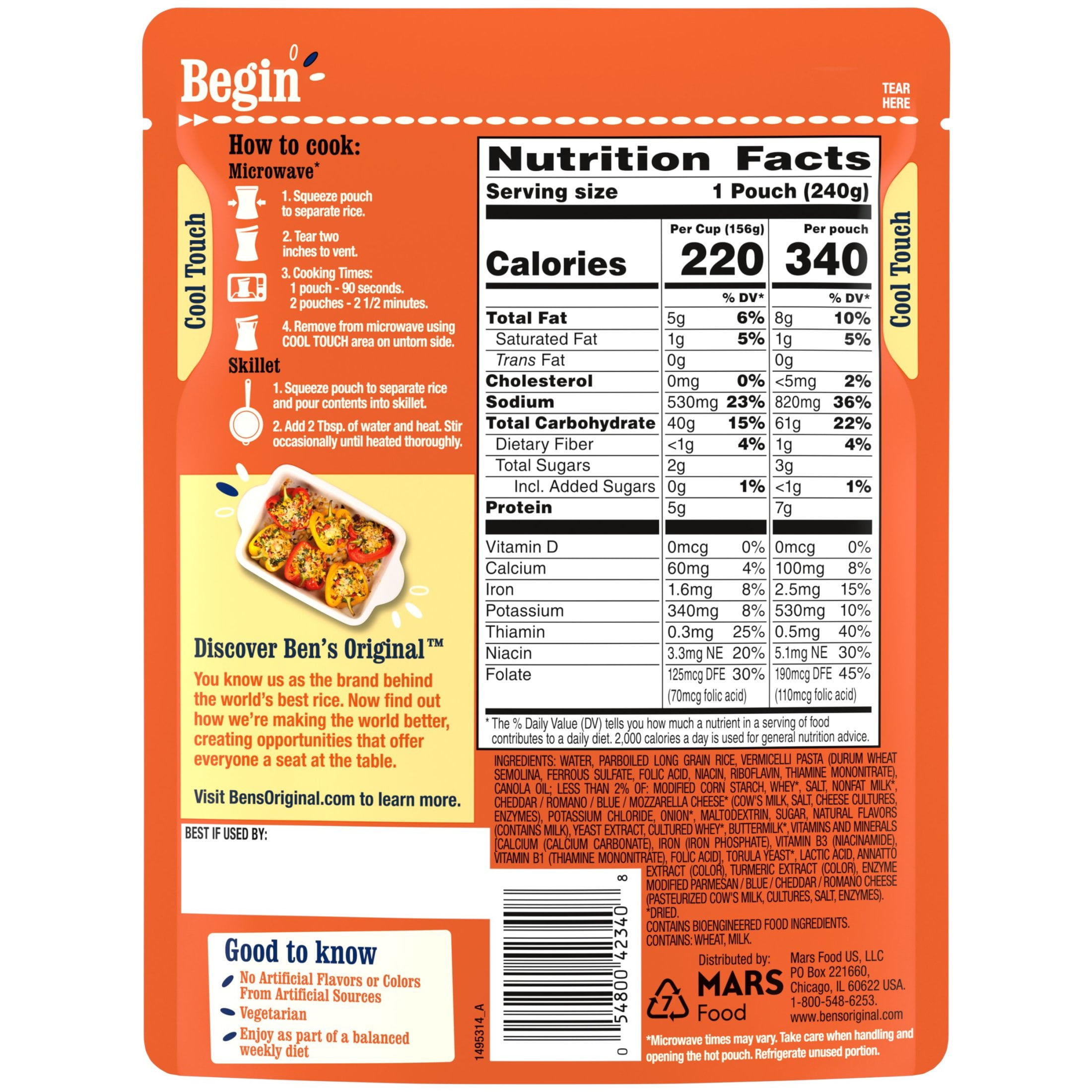 (12 pack) BEN'S ORIGINAL Ready Rice Creamy Four Cheese Flavored Rice, Easy Dinner Side, 8.5 oz Pouch
