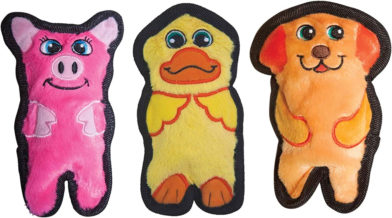 Invincibles Dog Toy Tough Durable Squeaker Tugs Choose Pig Dog or Duck Character (All 3 Characters)