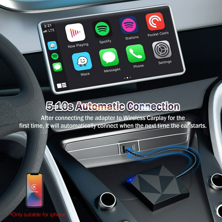 KaseDoris Apple Carplay Dongle - Wireless CarPlay Adapter for iPhone -5GHz  WiFi, Low Latency, Easy-to-Install, Plug & Play 