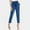 Blue, variant on SNKSDGM Women's Plus Summer Pants for Women Plus Size Black Pants for Women Dressy Petite Women's Casual Pants Solid High Waist Self Tie Belted Pencil Trouser