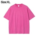 thumbnail image 2 of T-Shirt Rétro en Coton pour Hommes et Femmes Col Rond Été Manches Courtes Épaules Tombantes Hauts Décontractés Amples, 2 of 5