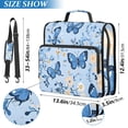 thumbnail image 6 of 3 Ring Zipper Binder with Shoulder Strap Waterproof Trapper Keeper 2 Inch D-Ring 500 Sheets Capacity Blue Butterflies and Flowers, 6 of 8