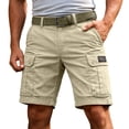thumbnail image 2 of Slim Shorts for Men Solid Color Multi Pocket Workwear Five Quarter Pants Outdoor Casual Fashion Shorts Men's Breathable Athletic Shorts, 2 of 9