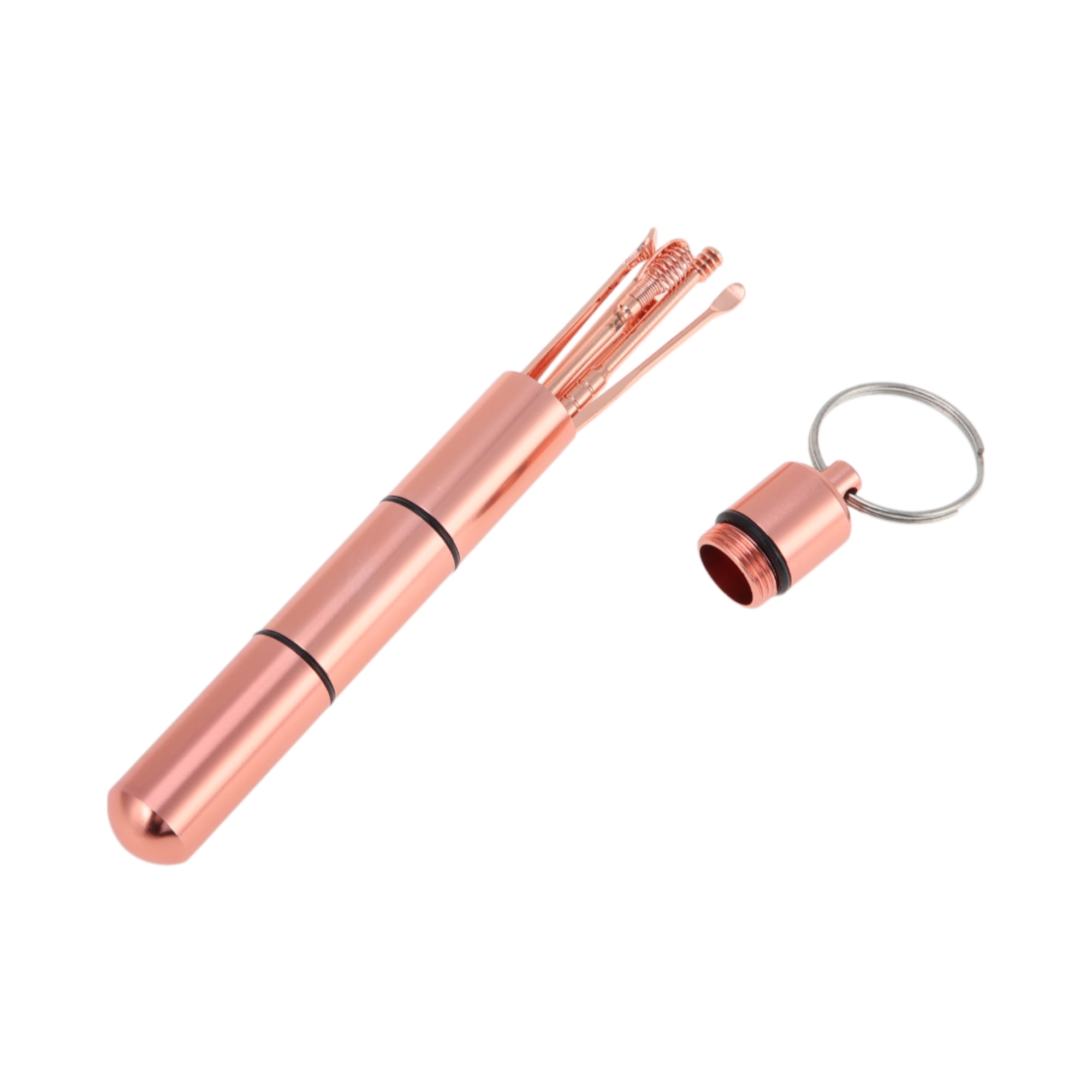 Unique Bargains Durable Earwax Cleaning Tool Kit With Rose Gold Tone 6 Pcs