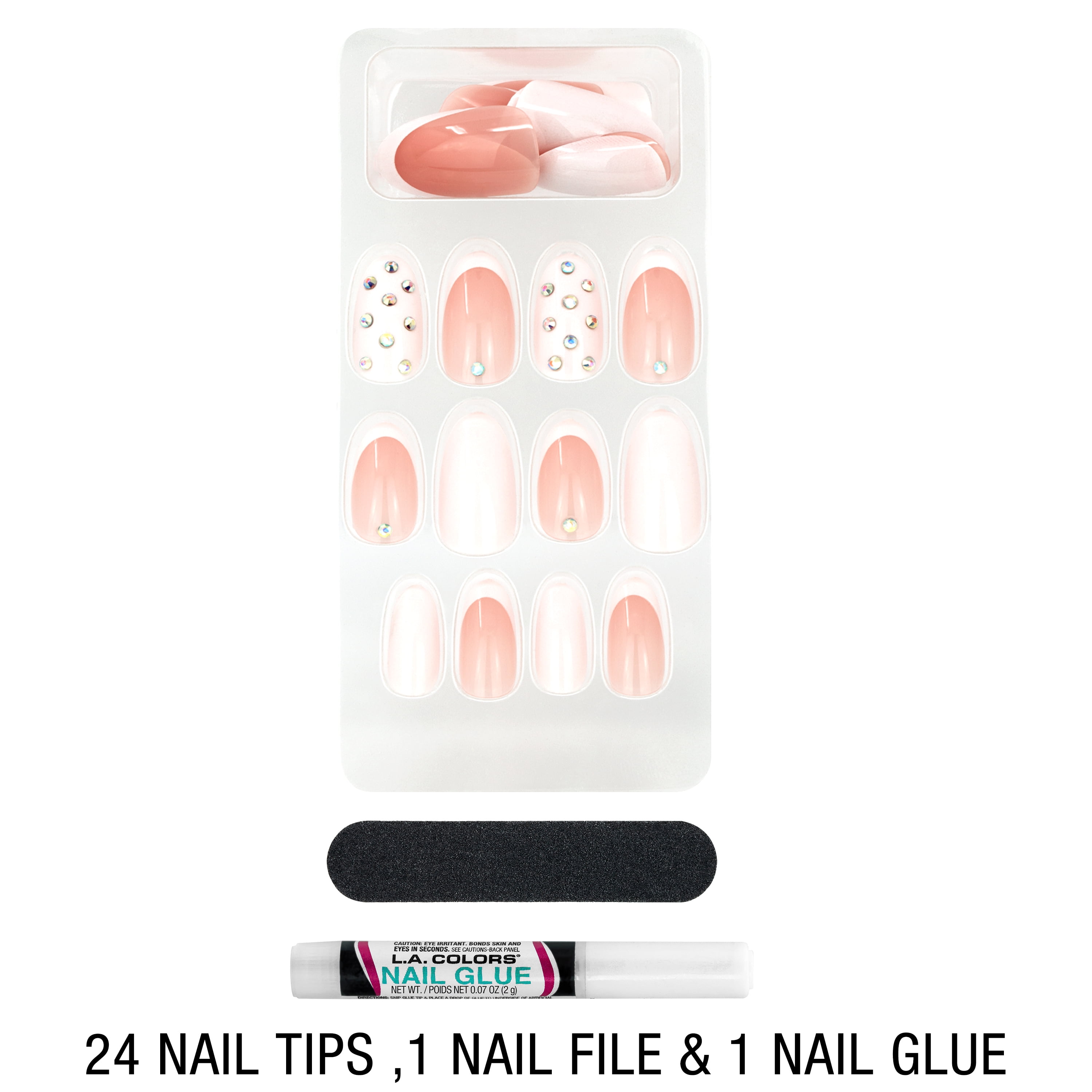 L.A. COLORS Fashion Nail Deluxe, Nail Tips, Ritzy 24 Pieces