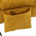 thumbnail image 5 of Modern Recliner Chaise Chair, Upholstered Linen Chaise Lounge Indoor Chair with Metal Legs and Side Pocket, Massage Long Lounger Lazy Sofa Chair with Backrest for Bedroom Living Room, Mustard, 5 of 7