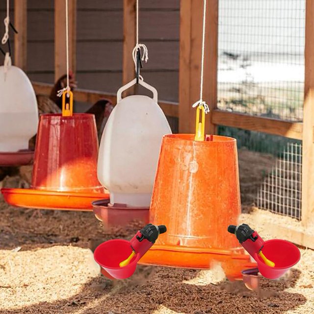 Bebedero para aves de corral, 5 uds., gallinero, herramienta para colgar agua