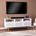 thumbnail image 3 of Southern Enterprises 60" White and Gold Rectangular Media Cabinet with Storage, 3 of 3