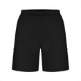 thumbnail image 6 of OGLCCG Wide Leg Cotton Shorts for Women Plus Size Elastic High Waisted Side Button Bermuda Shorts 2025 Summer Casual Loose Shorts, 6 of 6