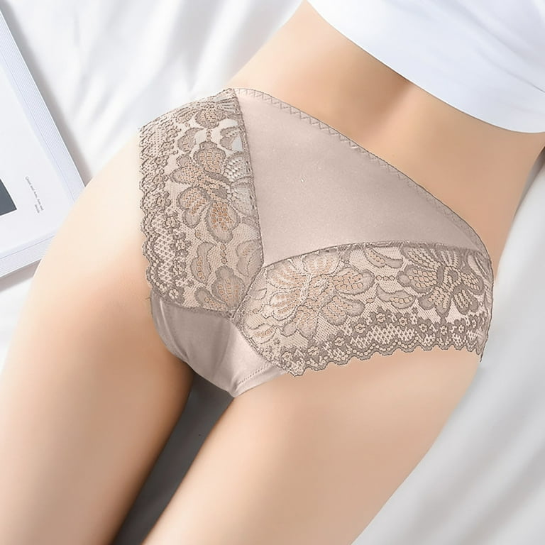 LEVAO Women Cheeky Underwear Soft Stretch Briefs Low Rise Lace Bikini  Panties 3 Pack S-XL 