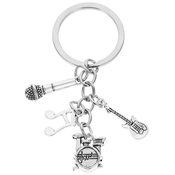 Niceauty Music Note Pendant Keychain Silver Alloy 1Pcs Decorative Keychain for Home Keys