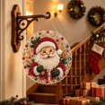 thumbnail image 4 of Christmas Santa Pearl Rhinestone Diamond Painting Hanging Ornament Handmade Bead Craft Decor 25x25cm, 4 of 8