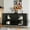 Black, variant on Accent Sideboard Cabinet With 4 Glass Doors: Mint Lacquered Wooden For Living Room, Entryway, Hallway, Office, Spa Area, Kitchen And Dining Adjustable Shelves Vintage Storage Option
