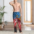 thumbnail image 2 of Fotbe Eagle Head With American Flag Pantalones de Pijama para Hombre, Pantalones de Dormir, Pantalones de Casa con Cintura Ajustable y Bolsillos-Medium, 2 of 6