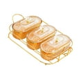 thumbnail image 4 of Bandeja para secos con tapa, caja de almacenamiento de alimentos con bandeja, bandeja para aperitivos, multifuncional para el hogar, Ámbar, 4 of 9