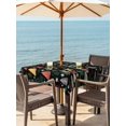 thumbnail image 2 of Outdoor Tablecloth with Umbrella Hole and Zipper, Christmas Tree Square Table Cloth 54x54 Inch Waterproof Tablecloth, Winter Colorful Xmas Trees Snowflakes Picnic Table Cover for Patio Camping, 2 of 7