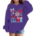 thumbnail image 4 of Byoo Girl USA Graphic Hoodie 4th of July Long Sleeve Pullover Sweatshirt with Pocket,Purple, 4 of 4