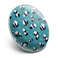thumbnail image 2 of Panda and Bamboo Pattern Metal 1.1" Tie Tack Hat Lapel Pin Pinback, 2 of 4